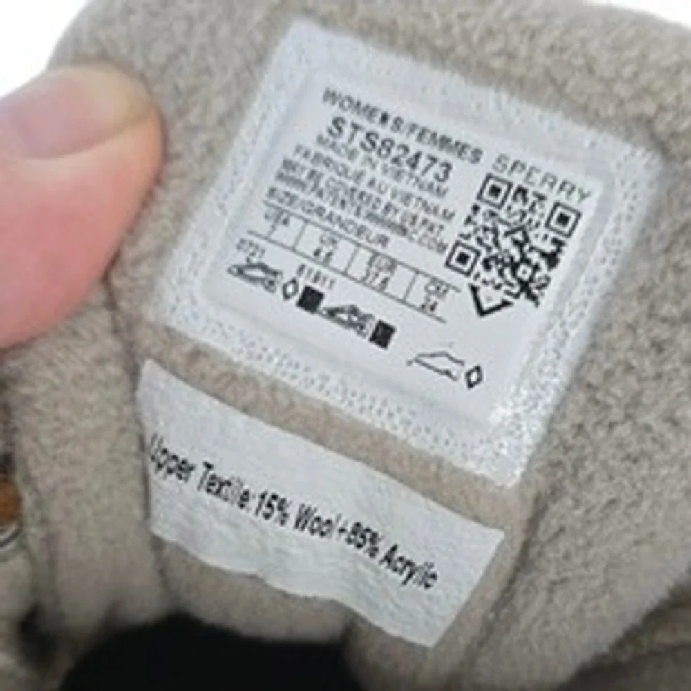 Sperry Top Sider Saltwater Duck Boots Women 7 Gray Quilted Wool Blend Waterproof